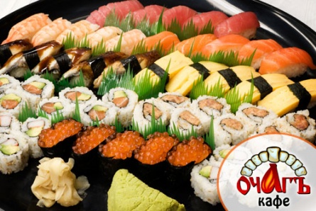 Специально для любителей японской кухни! Скидка до 50% на роллы и суши в кафе «ОЧАГЪ»