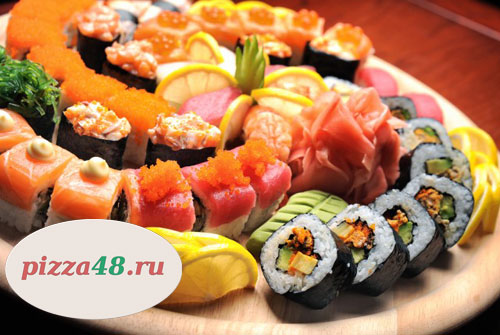 Купи 1 - получи 2. Специально для любителей японской кухни! Скидка до 50% на все роллы и суши от службы доставки «Pizza48.ru»