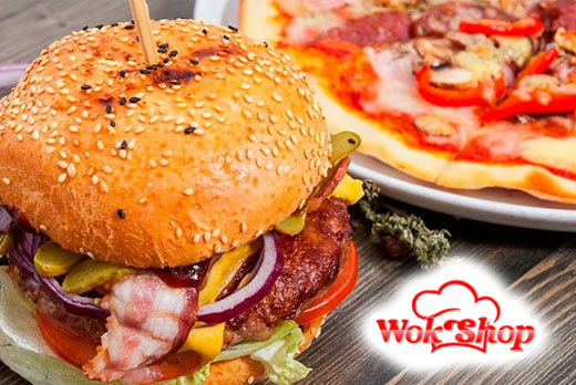 Служба доставки еды «Wok Shop»: роллы, пицца, бургеры и др. со скидкой 30%