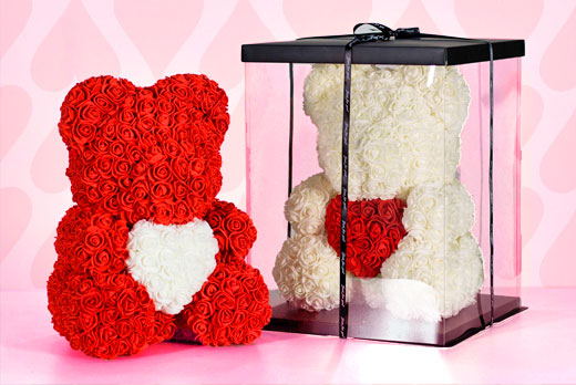 Мишки из 3D роз в подарочной коробке в магазинах «ИгроЛенд»