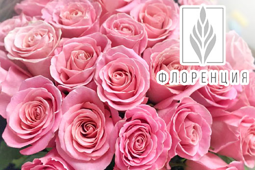 Скидка до 50% на розы, хризантемы и композиции в корзинах от рознично-оптовой базы цветов «Флоренция»